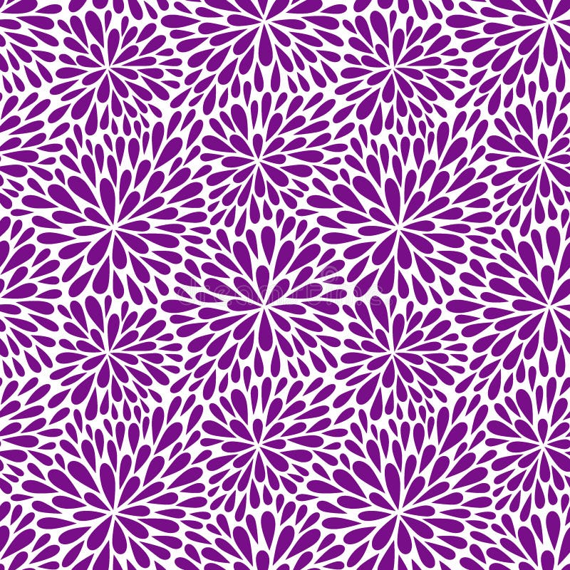 Seamless vector pattern with flowers. Vector illustration with fireworks. royalty free illustration